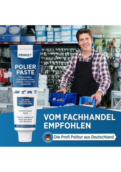 Alman Kalitesi Prınox 150 ml Polisaj Macunu + Bez Çizik ve Matlık Giderici fiyatları