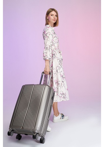 Polipropilen 3'lü Kırılmaz Valiz Seti Gri