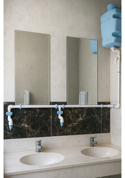 10 Lt Alttan Basmalı 5 Musluklu Merkezi Sistem Depolu Sıvı Sabunluk