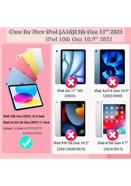 Apple Ipad 10. Nesil 10.9" 2022 Uyumlu Kılıf Tutmalı Standlı Çocuk Silikon Case A2696 A2757 A2777