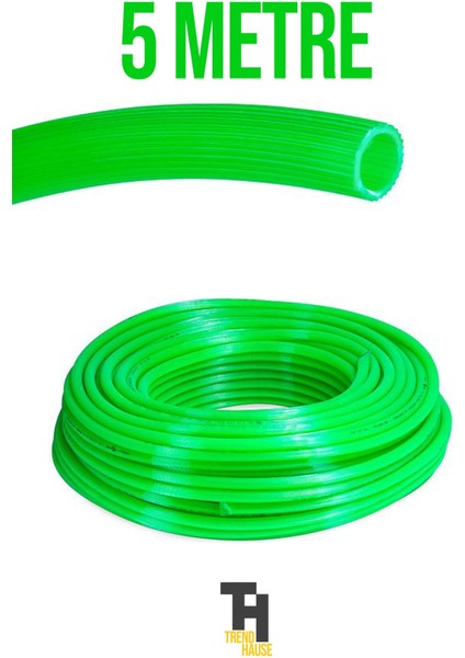 1/2 Silikonlu Dayanıklı Bahçe Hortumu (5 Metre) Yeşil