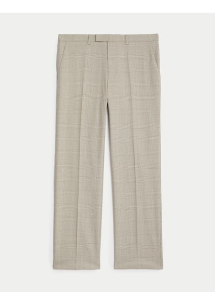Regular Fit Ekose Desenli Klasik Pantolon