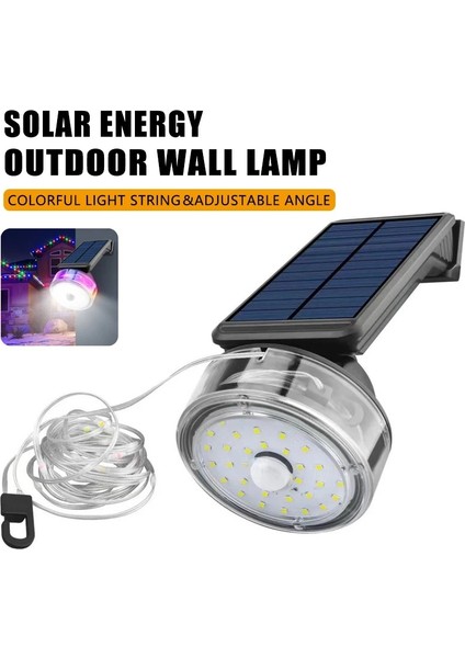Solar Duvar Aydınlatması Sensörlü LED + 8 Metre Rgb Şerit Ledli Bahçe Dekor Lambası modelleri