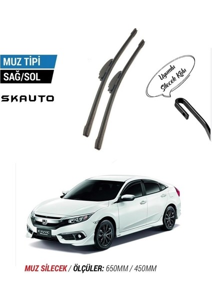 Honda Civic Ön Cam Muz Silecek Takımı (2017-2021 Fc5)