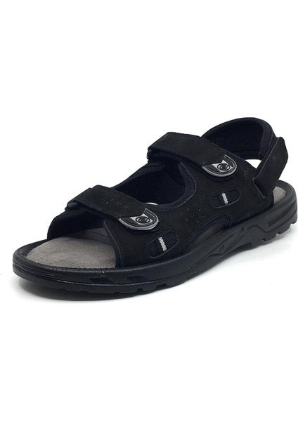 Coppo %100 Nubuk Deri Ortopedik Yazlık Rahat Erkek Ayarlanabilir Sandalet Terlik Yeni Sezon Büyük Numara 40-47