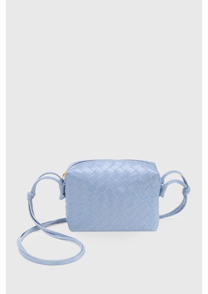 Mavi Örgü Detaylı Çapraz Askılı El Ve Omuz Çanta 260