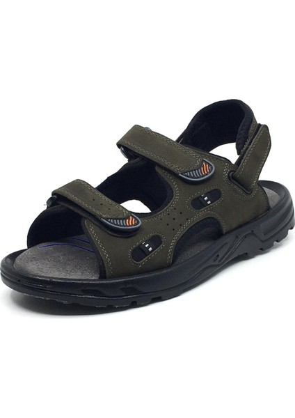 Coppo %100 Nubuk Deri Ortopedik Yazlık Rahat Erkek Ayarlanabilir Sandalet Terlik Yeni Sezon Büyük Numara 40-47