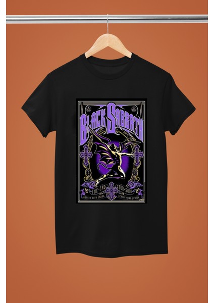 Black Sabbath Baskılı Unısex % 100 Pamuklu Kısa Kollu Regular Kalıp Rock Tshırt