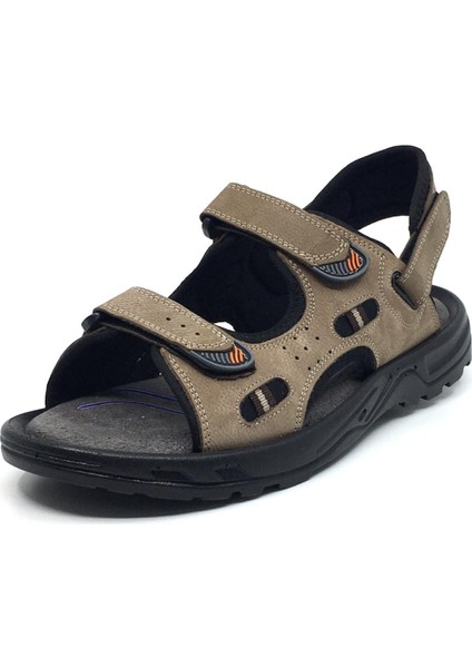 Coppo %100 Nubuk Deri Ortopedik Yazlık Rahat Erkek Ayarlanabilir Sandalet Terlik Yeni Sezon Büyük Numara 40-47