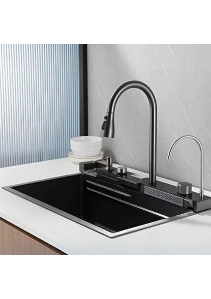 -Akıllı Eviye - 7 Fonksiyonlu Piyano Tuşlu Dijital Teknolojik Eviye