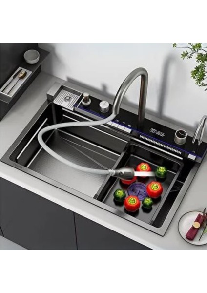 -Akıllı Eviye - 7 Fonksiyonlu Piyano Tuşlu Dijital Teknolojik Eviye fırsatları