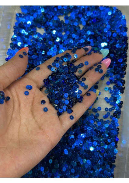 23 gr 5 mm Delikli Saks Mavi Oya Ayazma Pul Payet