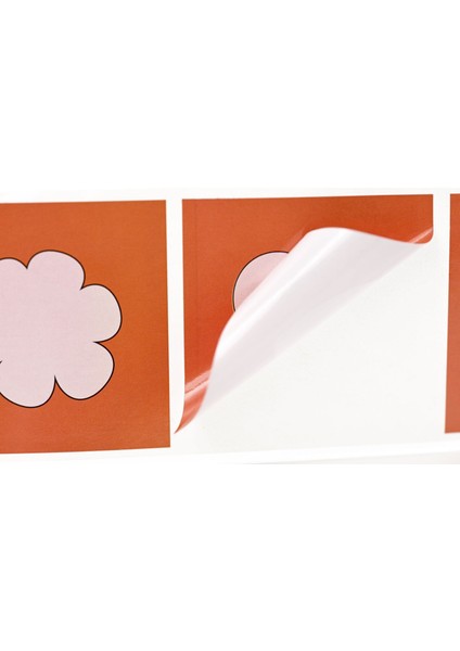 Yapışkanlı Kuşe Etiket 45X45 mm Kırmızı (Kalp + Yonca Desenli) 1000'LI 1.000 Adet modelleri