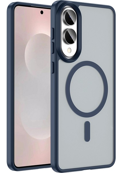 Galaxy S25 Edge Kılıf M-Safe Şarj Özellikli Mat Arka Yüzey Gkm Sio Kapak - Lacivert