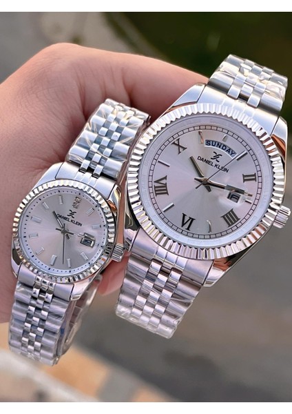 Bay ve Bayan Çelik Kordon Çiftlere Özel 3 Atm Suya Dayanıklı Cift Saati CF.PK.12994.P3 modelleri