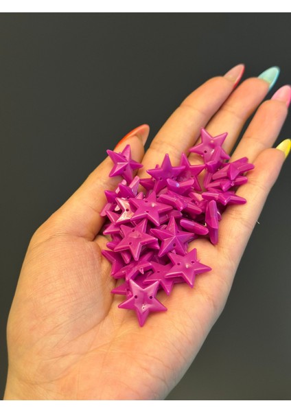 39 Adet 1 cm Pembe Delikli Yıldız Boncuk Set fırsatları