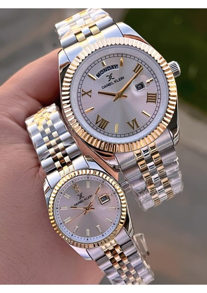 Bay ve Bayan Çelik Kordon Çiftlere Özel 3 Atm Suya Dayanıklı Cift Saati CF.PK.12994.P1