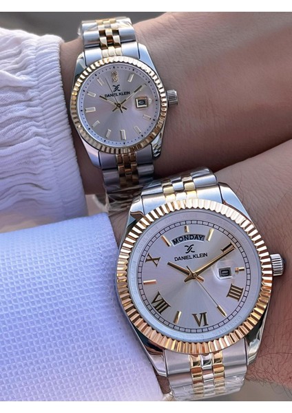 Bay ve Bayan Çelik Kordon Çiftlere Özel 3 Atm Suya Dayanıklı Cift Saati CF.PK.12994.P1 modelleri