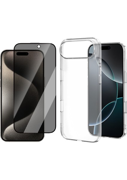 iPhone 17 Air Kılıf Sararma Yapmayan Sert Pc Zore Droga Kapak + Hayalet Ekran Koruyucu