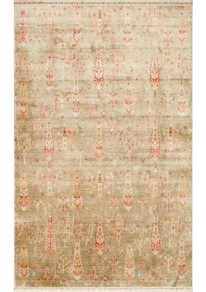 Nepal Zr 08 Yün Viskon Tensel Green Autumn Otantik Modern Uşak Halısı