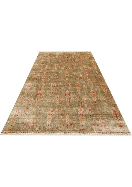 Nepal Zr 08 Yün Viskon Tensel Green Autumn Otantik Modern Uşak Halısı modelleri