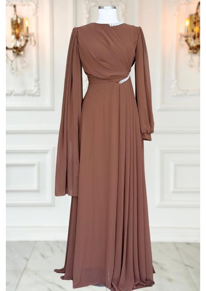 Feza Abiye Elbise Kahverengi