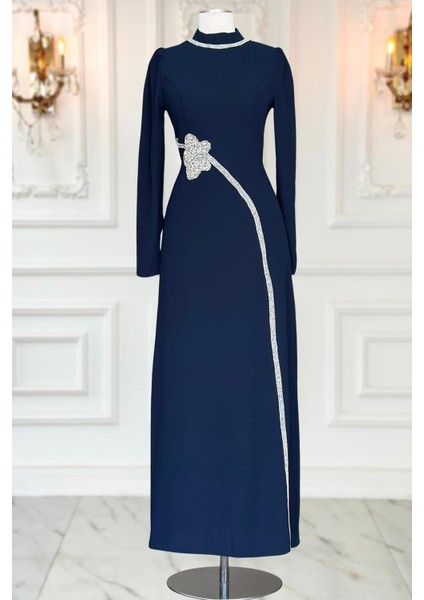 Zühre Tesettür Abiye Lacivert