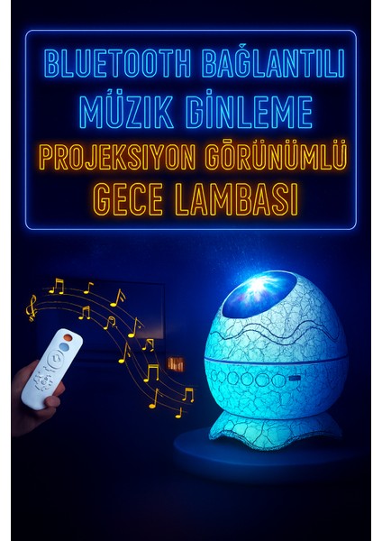 Dinozor Yumurtası Şeklinde Bluetooth Hoparlör & Gece Lambası – Müzik, Işık Ve Sihir Bir Arada! modelleri