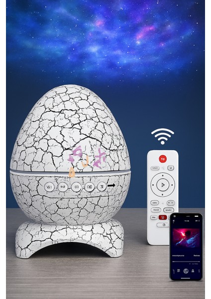 Dinozor Yumurtası Şeklinde Bluetooth Hoparlör & Gece Lambası – Müzik, Işık Ve Sihir Bir Arada! fırsatları