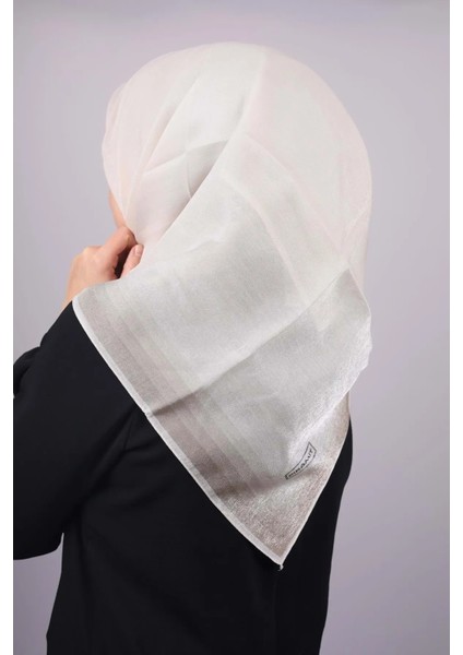 Düz Renk Kenarları Renk Geçişli Abiye Kehribar Eşarp