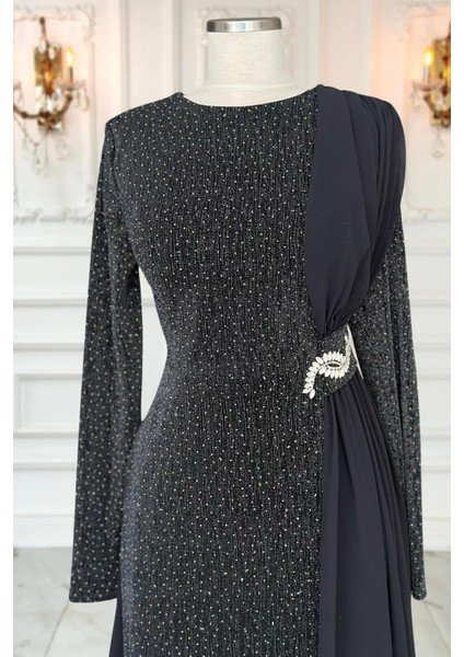 Nil Abiye Elbise Antrasit