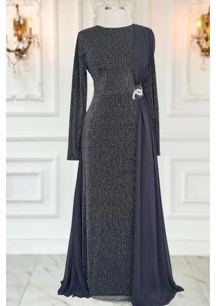 Nil Abiye Elbise Antrasit fiyatları