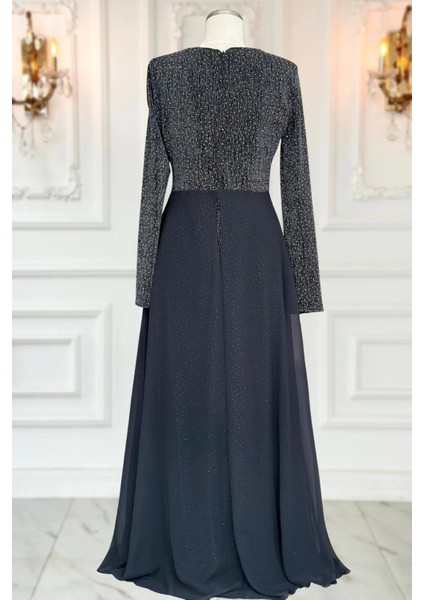 Nil Abiye Elbise Antrasit modelleri