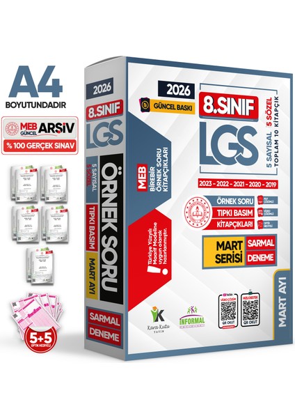 2025 8. Sınıf LGS Mart Ayı MEB Örnek Soru Tıpkı Basım 5’li Sarmal Deneme