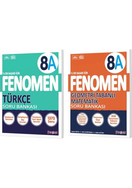 Fenomen Okul 2025 8. Sınıf Türkçe + Geometri Tabanlı A Serisi Soru Bankası Seti 2 Kitap