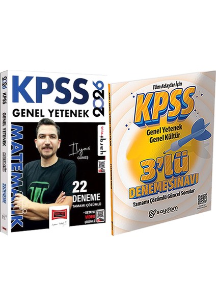 2026 Kpss Tamamı Çözümlü Matematik 22 Deneme Ilyas Güneş - 3 Deneme