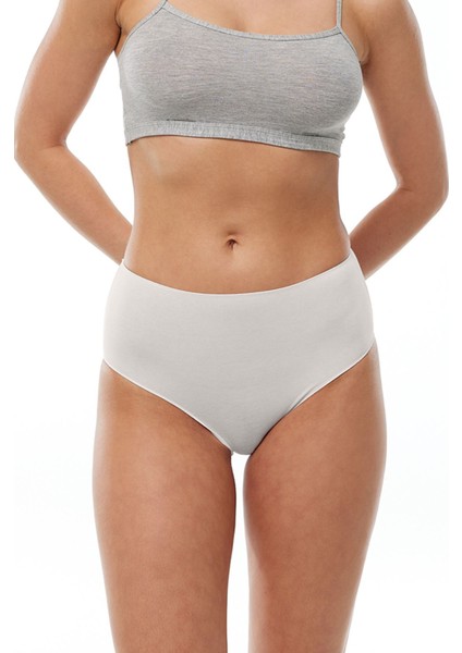 Kadın Ekru Lacivert Siyah 6 Lı Paket Modal Dar Kalıp Yüksek Bel Slip Külot 1955 modelleri
