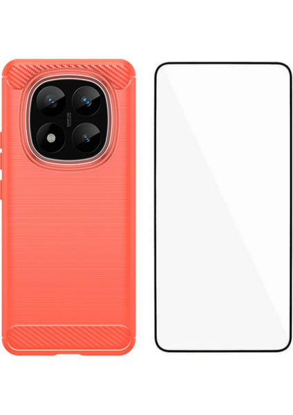 Xiaomi Redmi Note 14 Pro Plus 5g Fırçalanmış Dokulu Tpu Telefon Kılıfı ve Ekran Filmi (Yurt Dışından)