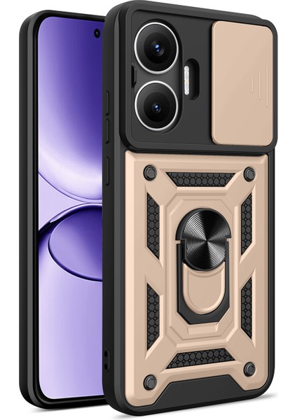 Xiaomi Poco F7 5g Pc + Tpu Ayaklı Telefon Kılıfı ve Kayar Kamera Kapağı (Yurt Dışından)