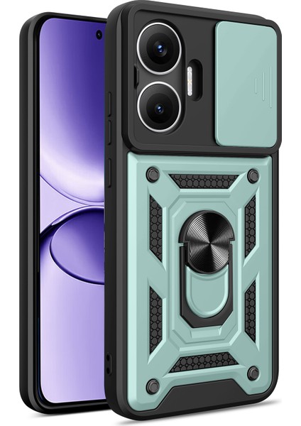 Xiaomi Poco F7 5g Pc + Tpu Ayaklı Telefon Kılıfı ve Kayar Kamera Kapağı (Yurt Dışından)