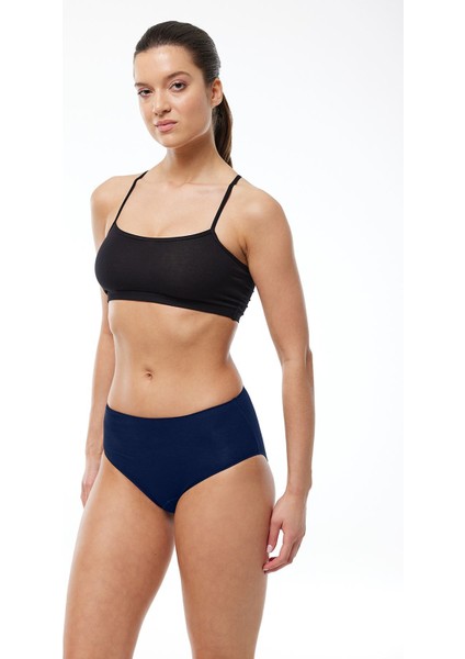 Kadın Ekru Lacivert Siyah 6 Lı Paket Modal Dar Kalıp Yüksek Bel Slip Külot 1955