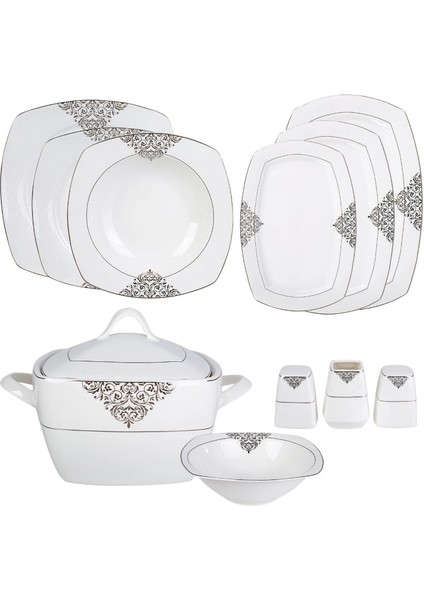 Yeni Yasemin Platin Hs Bone 60 Parça Yemek Takımı modelleri