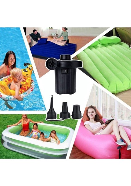 Elektrikli Yatak Şişirme Pompası Vakumlama Çift Fonksiyonlu 3 Başlıklı Araç Çakmak Girişli Elektrikli Hava Pompa indirimleri