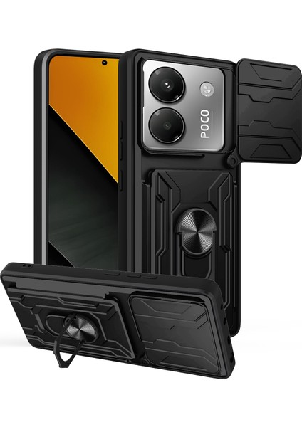 Xiaomi Poco M7 Pro 5g Pc + Tpu Kickstand Telefon Arka Kapağı ve Kamera Kaydırıcısı (Yurt Dışından)