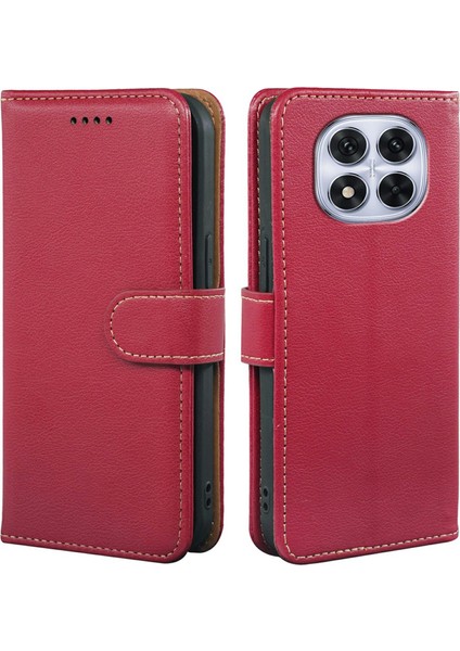 Xiaomi Redmi Note 14 Pro 5g / Poco X7 5g Rfıd Engelleme Cüzdan Litchi Doku Deri Telefon Kılıfı (Yurt Dışından)