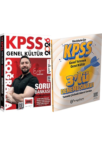 2026 Kpss Tamamı Çözümlü Coğrafya Soru Bankası Engin Eraydın - 3 Deneme