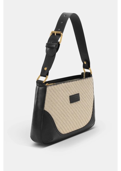 Hasır Siyah Ayarlanabilir El Ve Omuz Askılı Vintage Bag 257