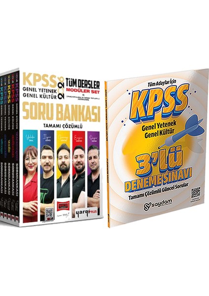 2026 Kpss Tüm Dersler Çözümlü Modüler Soru Bankası Seti (5 Kitap) - 3 Deneme