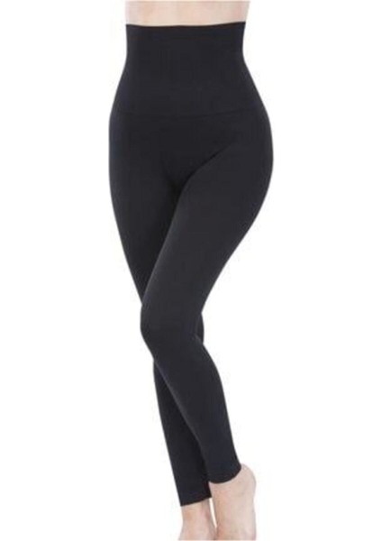 Kadın Siyah Yüksek Bel Korseli Tayt 5426