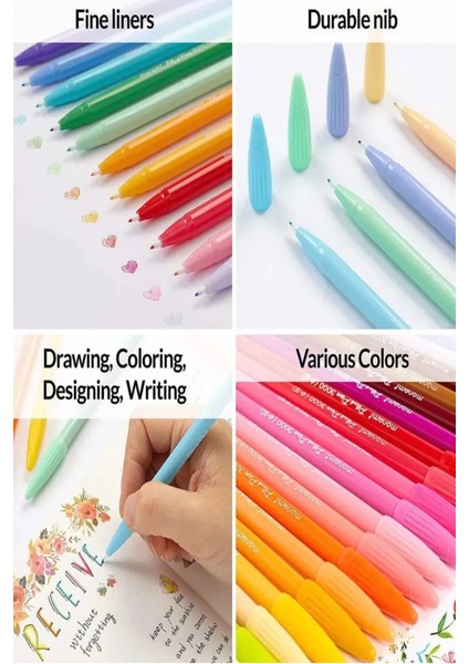 Monami Plus Pen 3000 x 12 Colores Renkli Desen Rulo Bez Kalemlik 24 Bölmeli + Kalem Kutusu
